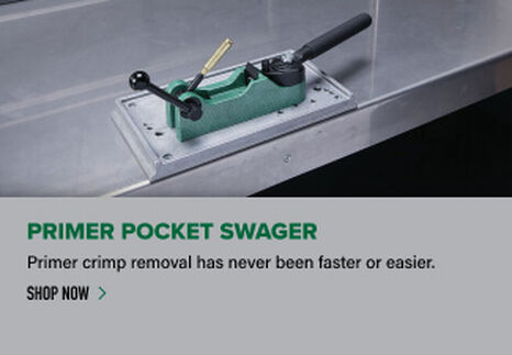 Primer Pocket Swager displayed on reloading bench