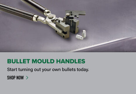 Bullet Mould Handles displayed on reloading bench
