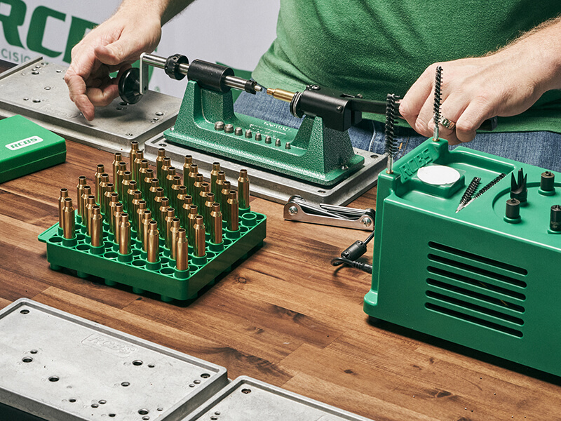 RCBS Case Processing components on reloading bench